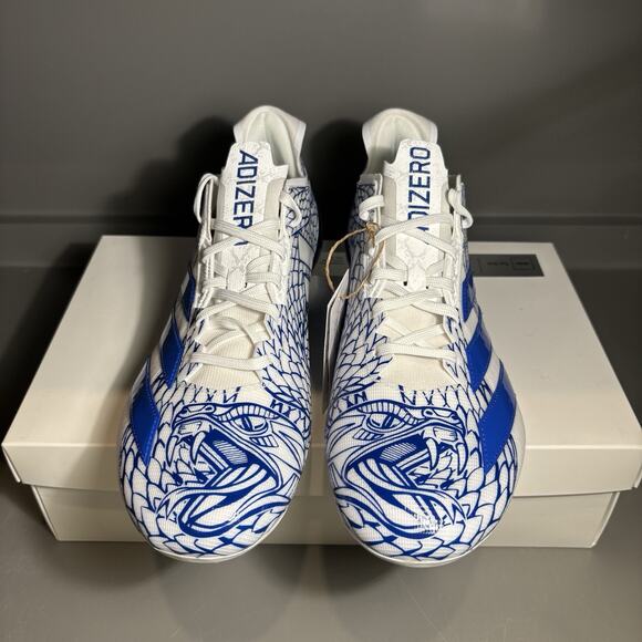 Adidas Adizero Electric Grafiti Football Cleats Blue White IH8569 Men's Size 13 - Picture 4 of 7